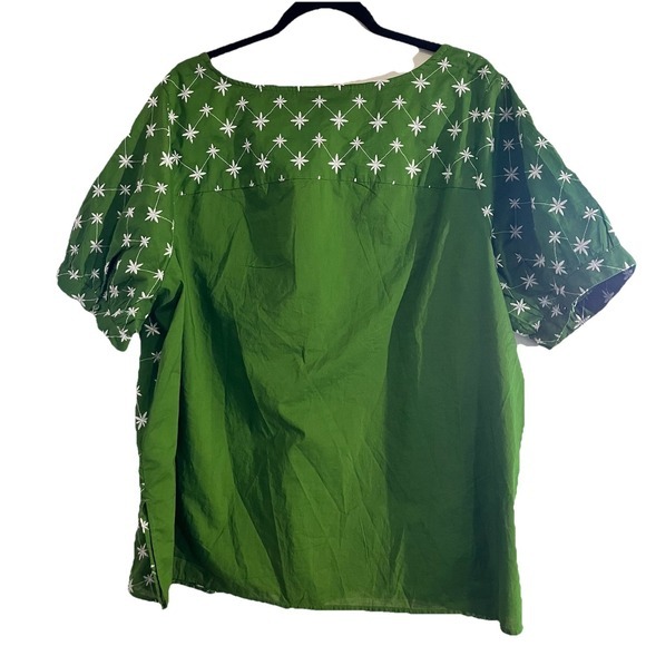 Lane Bryant Embroidered Popover Blouse womens size 20 Green - Picture 4 of 6